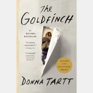 A book cover with the title of the goldfinch.