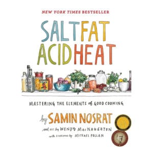 A book cover with a picture of some food